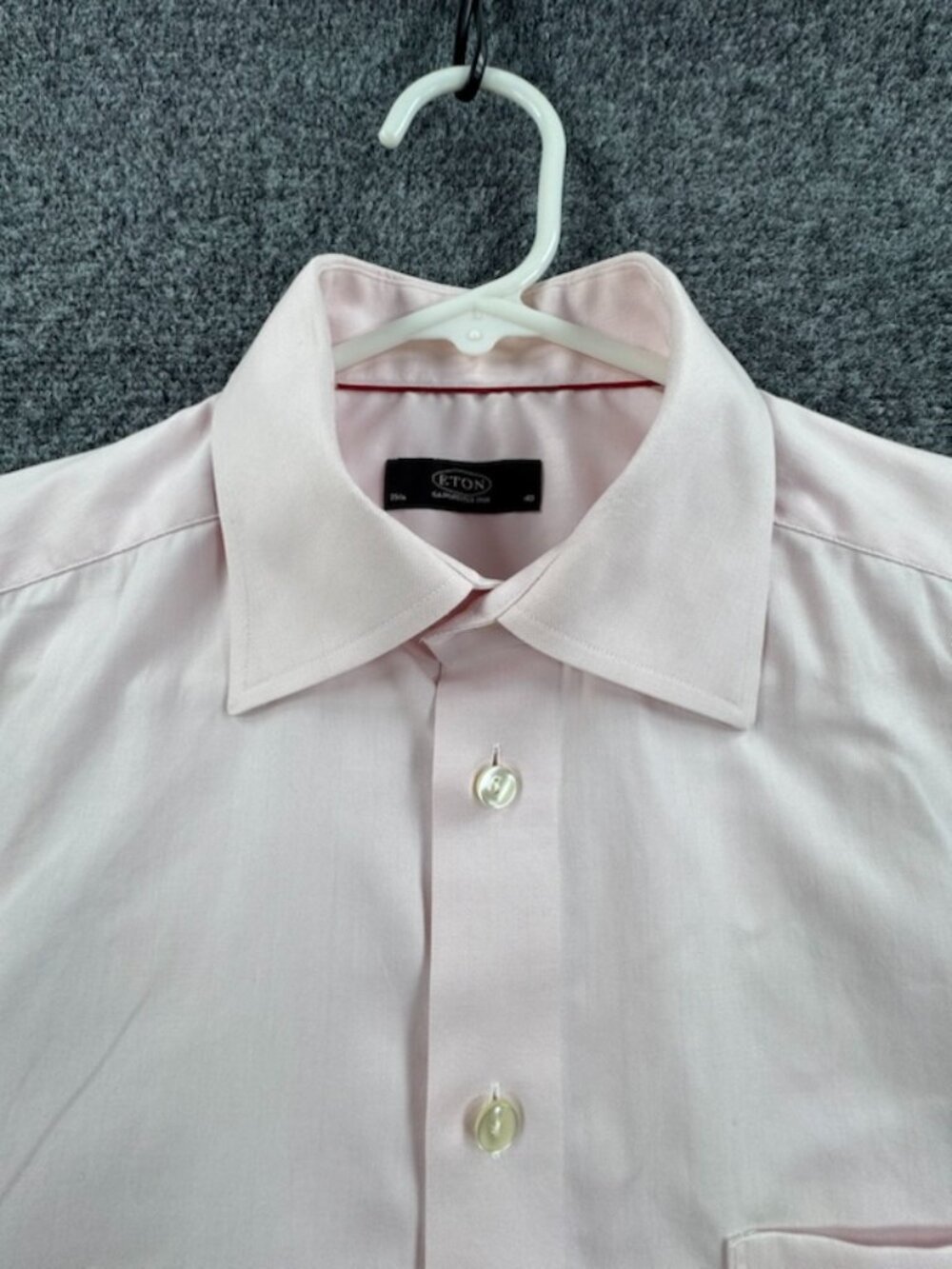 Eton 15.75 Point Pink Cotton Elegant Pocket Long Sleeve Button Up Work Shirt Men
